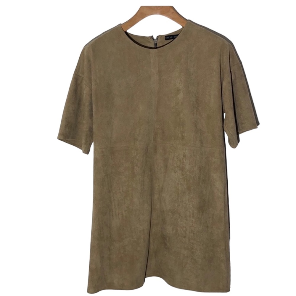 HYFVE Faux Suede Shift Mini Dress